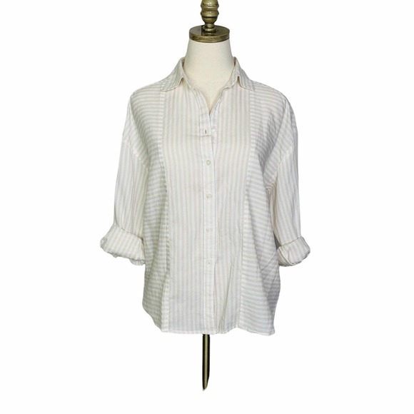 Elizabeth & James Striped Button Down Shirt SMALL 2503 - Picture 2 of 8